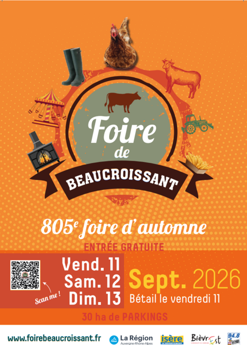 FOIRE D'AUTOMNE 2026 - 11, 12 et 13 SEPTEMBRE 2026